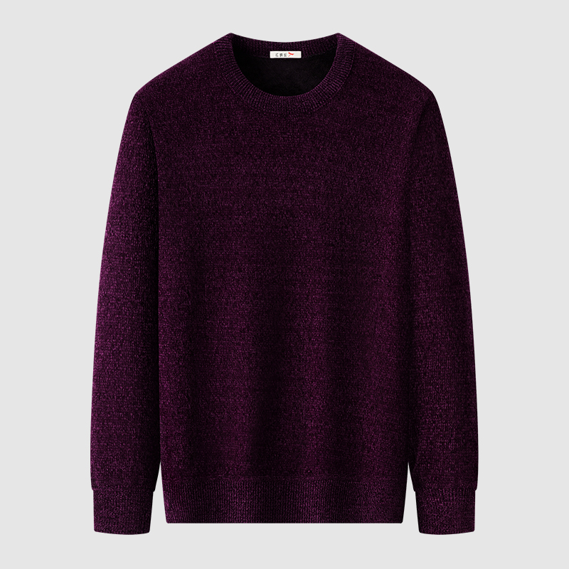 RED DRAGONFLY 红蜻蜓 男士圆领毛衣加绒加厚秋冬新款休闲保暖爸爸冬装针织打