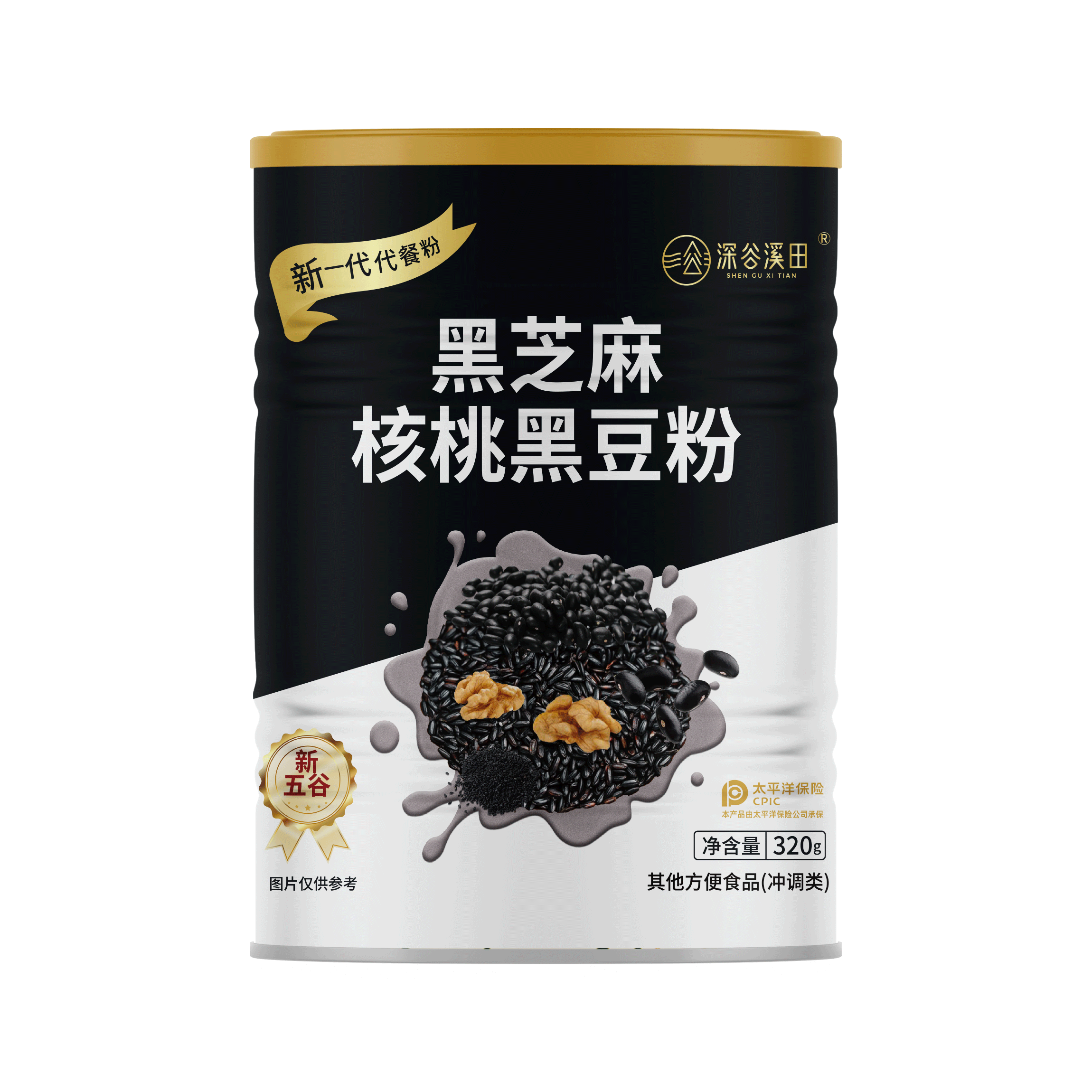 拍2深谷溪田 黑芝麻核桃黑豆代餐粉320g 券后19.8元