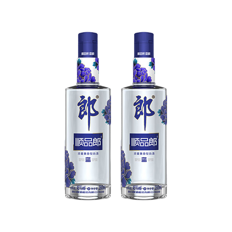 郎酒 LANGJIU 顺品郎 蓝顺 45度 浓酱兼香型白酒 280mL*2瓶 50元（需用券）