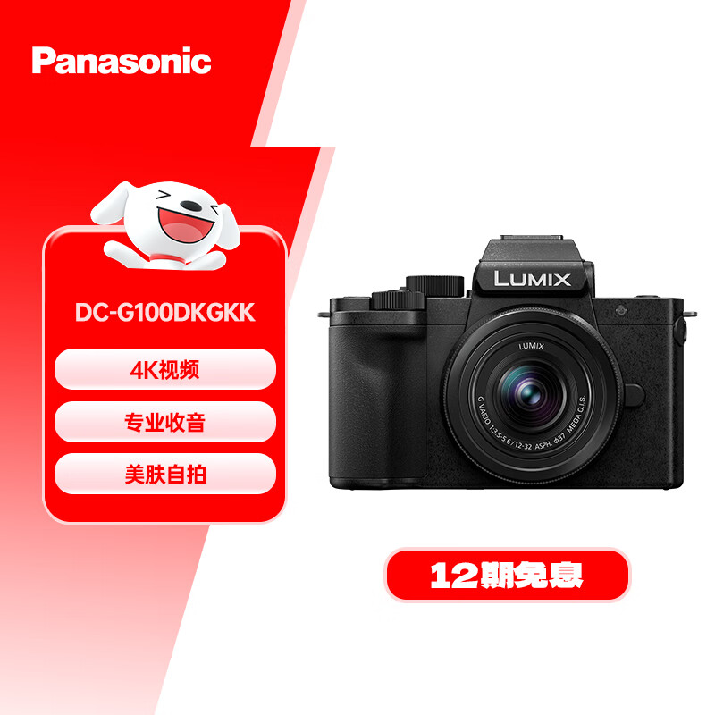 松下 Panasonic G100DK微单相机 Panasonic 数码相机 vlog相机 微单套机12-32mm 4K视频 4