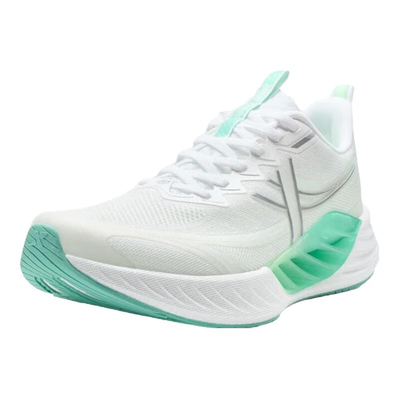 特步 氢风8男子跑步鞋运动鞋夏季网面透气轻便减震跑鞋体测鞋子 经典白/精