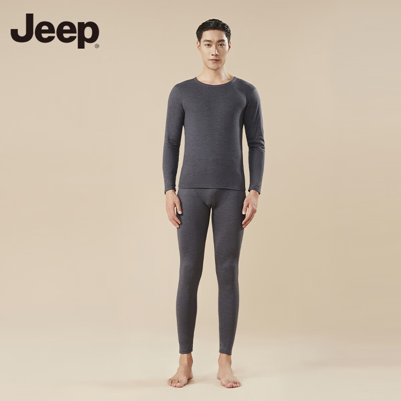 Jeep 吉普 男女款羊绒蚕丝秋衣秋裤套装 49.2元（需用券）