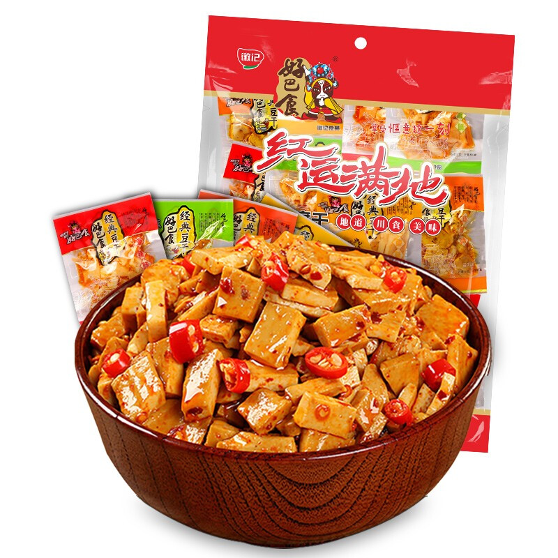 88VIP：好巴食 豆腐干 4口味 400g（麻辣味+烧烤味+泡椒味+五香味） 6.9元