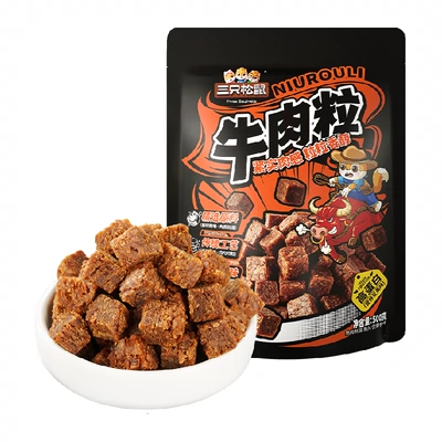 88VIP：三只松鼠 牛肉粒500g混合口味 19.56元（23.56元+199淘金币+返4元超市卡）