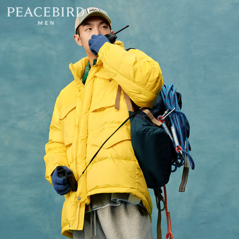 PEACEBIRD 太平鸟 男士 CORDURA羽绒服 冬季潮流休闲工装连帽防寒服 ￥238.45