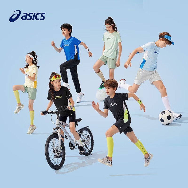 ASICS 亚瑟士 童装25年夏季男女童运动吸湿透气T恤飓风秒干衣332251172300 67元