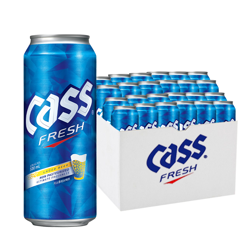 CASS 凯狮 啤酒 清爽原味4.5度500ml*24听罐装整箱装韩国原装进口 137.62元（需用