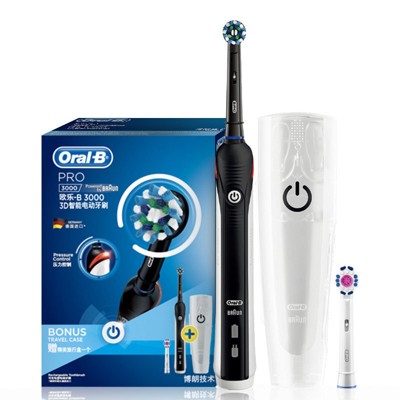 PLUS会员：Oral-B 欧乐-B P3000 电动牙刷 黑武士 234.06元包邮（需凑单，双重优惠