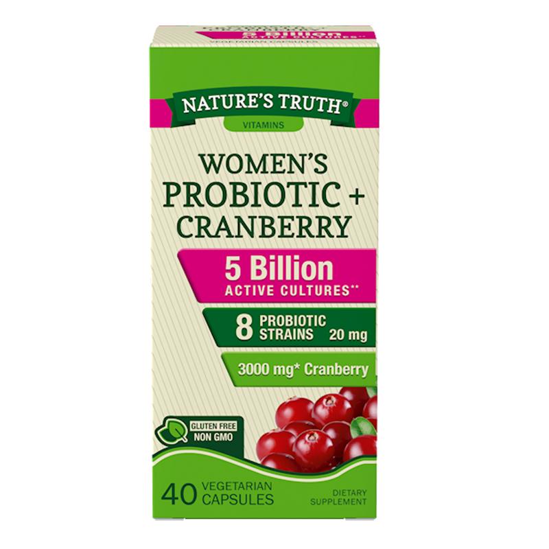 美国进口，Nature's Truth 自然之珍 益生菌蔓越莓胶囊40粒*2瓶 69元包邮包税