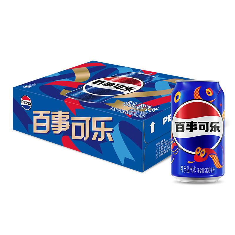 Pepsi 百事可乐 330ml*24罐 蛇年礼盒装 38.52元/件 包邮（需买4件+凑单，双重优