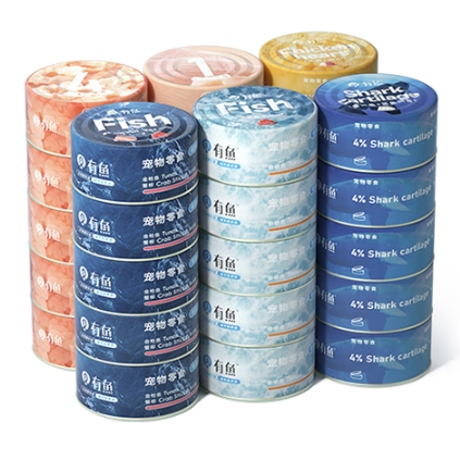 YOOIU 有鱼 猫零食罐 混合口味 80g*38罐 149元