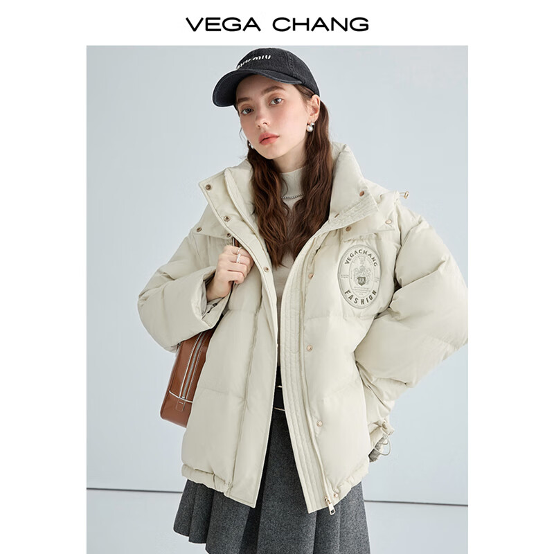 20点开始：VEGA CHANG 绣标羽绒服女短款 香槟黄 NNW2212129122 365.31元包邮（需用