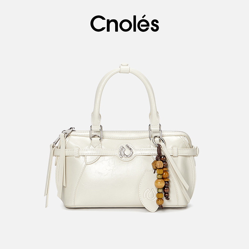 移动端：Cnolés 挽卿包 白色女士手提包 339元（淘金币可抵4.39元起）