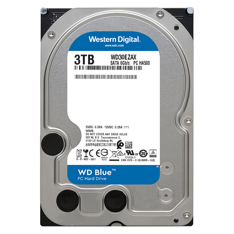 西部数据 台式机硬盘 WD Blue 西数蓝盘 3TB 5400转 256MB SATA 496.31元