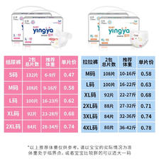 yingya 婴芽 拉拉裤XXXXL码2包80片婴儿超薄干爽尿不湿透气尿裤 62.9元