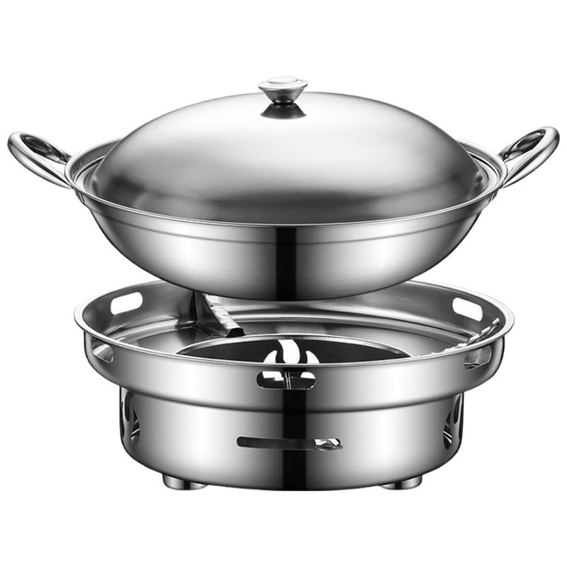 贝傅特 固体酒精炉套装 露营炊具干锅锅具带盖26cm 37.3元