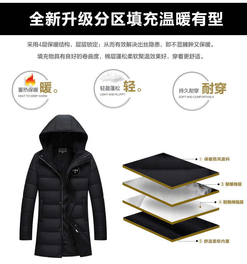加厚抗皱可水洗：雅鹿 男士 中长款工装夹克棉服 券后99元包邮 买手党-买手聚集的地方