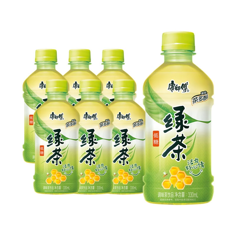 康师傅 330mlx6冰红茶冰糖雪梨绿茶茉莉蜜茶多口味 9.6元