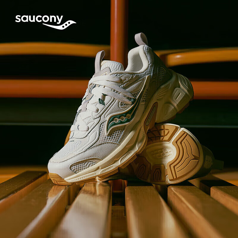 索康尼 saucony 2K骑士复古休闲鞋男女千禧老爹鞋经典运动鞋白灰绿36 479元（