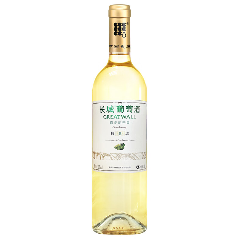 GREATWALL 特选5霞多丽干白葡萄酒 750ml 单瓶装 中粮出品 24.5元