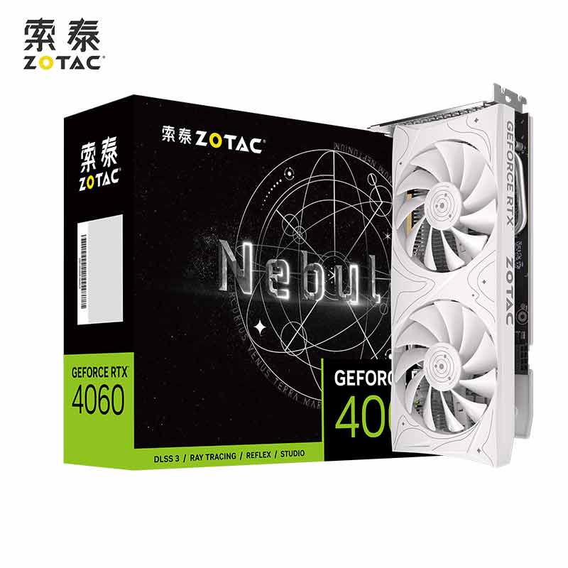 索泰 GeForce RTX 4060 8GB 电竞游戏作图设计渲染辑独立ITX显卡DLSS3 RTX 4060 8GB 星