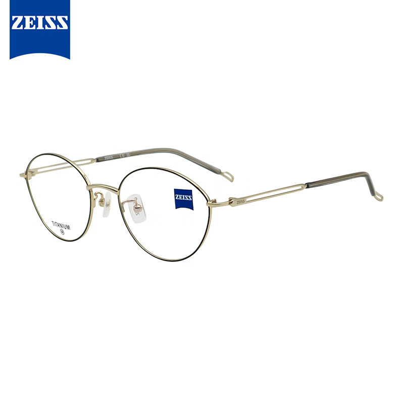 ZEISS 蔡司 光学镜架全框钛ZS23130LB男女款配镜眼镜框001金色/水晶灰色M款 2039.2