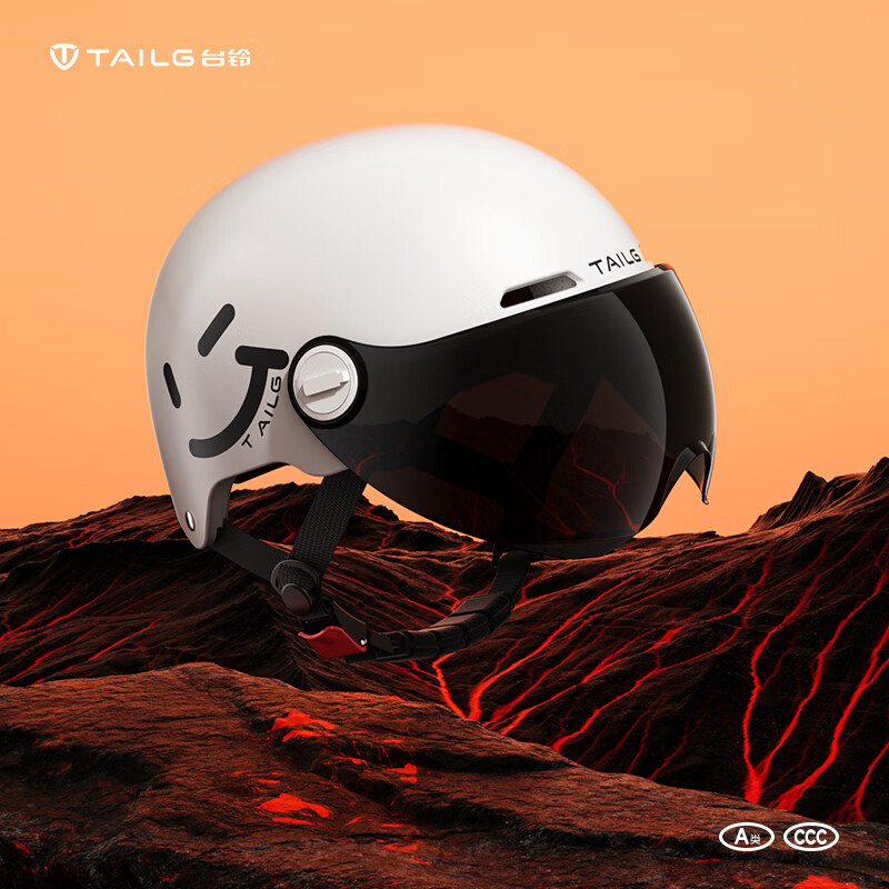 TAILG 台铃 电动车头盔新国标3C认证安全帽男士女士四级通用骑行装备半盔配