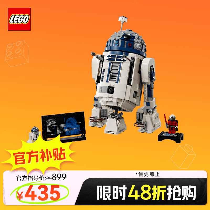 移动端、京东百亿补贴：LEGO 乐高 ICONS 75379 R2-D2 机器人 拼装玩具 435元