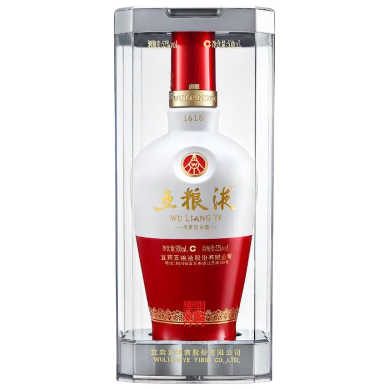 PLUS会员：WULIANGYE 五粮液 1618 红白瓶 52﹪vol 浓香型白酒 500ml 单瓶装 889.51元