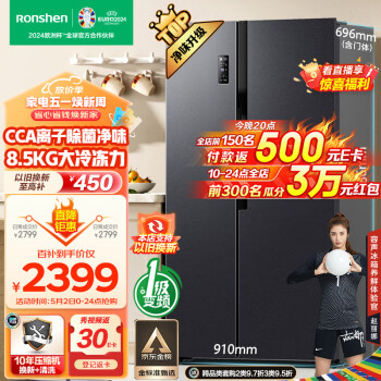 Ronshen 容声 净味系列 BCD-609WD11HP 风冷对开门冰箱 609L 灰色 ￥2309.4
