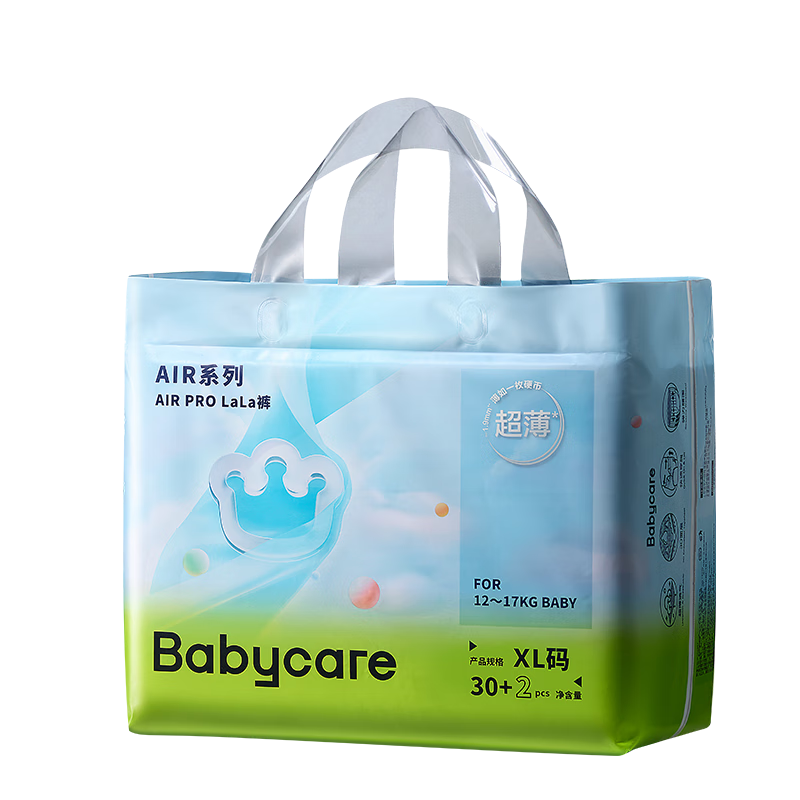 PLUS会员、京东百亿补贴：babycare Air pro 超薄透气拉拉裤 XL30+2片 78.21元 包邮