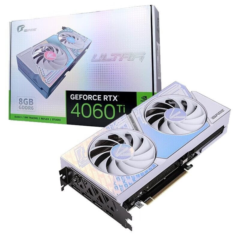 七彩虹 COLORFUL iGame GeForce RTX 4060 Ultra W DUO OC 8GB 显卡 白蓝 2499元