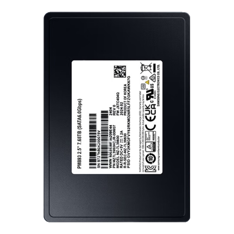 需凑单，政府补贴：三星 1.92TB 企业级SSD固态硬盘 SATA3.0接口 PM893 1790元（需