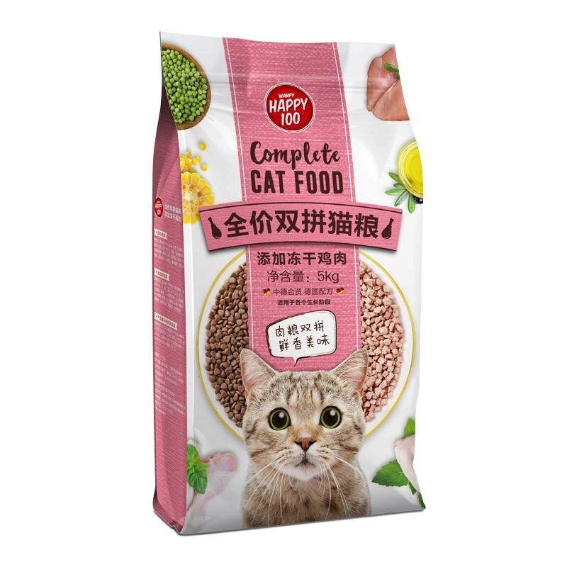 顽皮 HAPPY100系列 冻干鸡肉双拼全阶段猫粮 5kg 79.9元