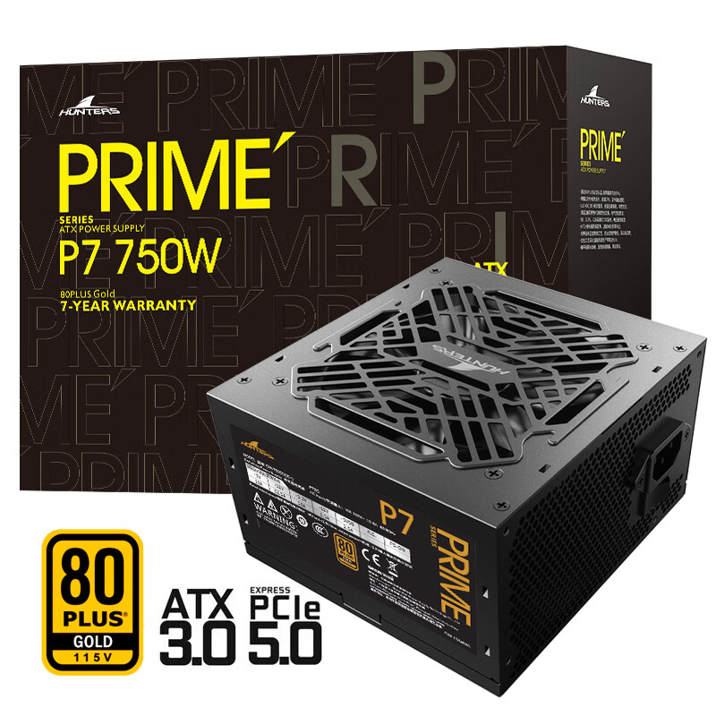 移动端：长城 PRIME系列台式机主机箱电脑电源 ATX3.0 P7金牌直出线 750W 348元