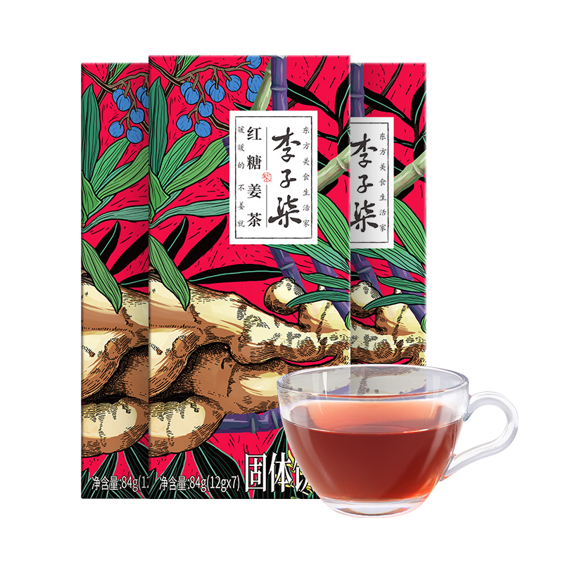 李子柒 冲饮姜汤红糖姜茶暖身生姜汁装经期暖宫84g×3盒 37.18元（需买3件，