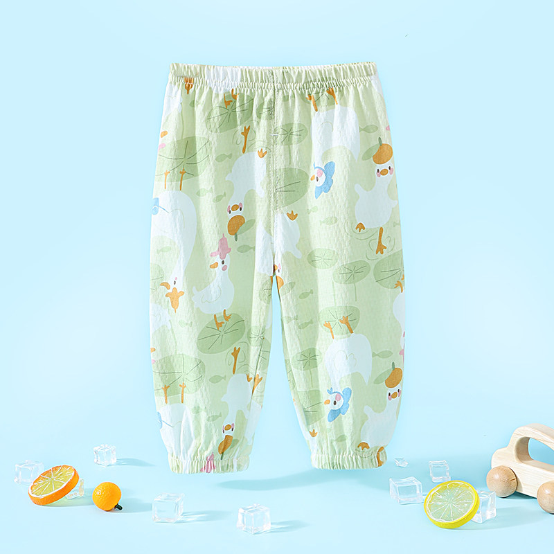 木木屋 儿童防蚊裤夏季薄款男女宝宝纯棉休闲长裤新生儿婴儿灯笼裤 9.97元