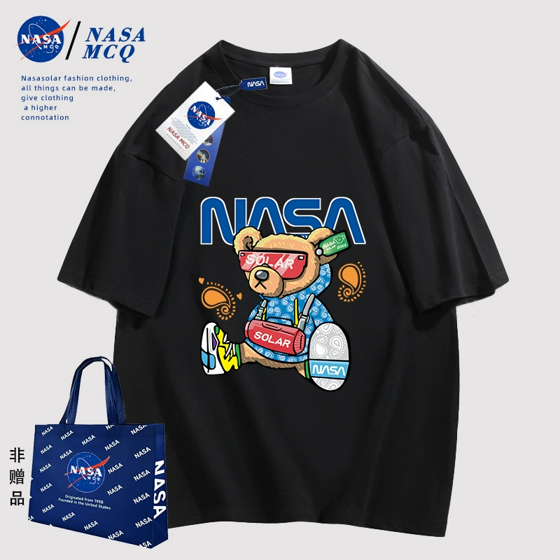 拍4件 NASA联名潮牌情侣纯棉T恤短袖 券后69.6元
