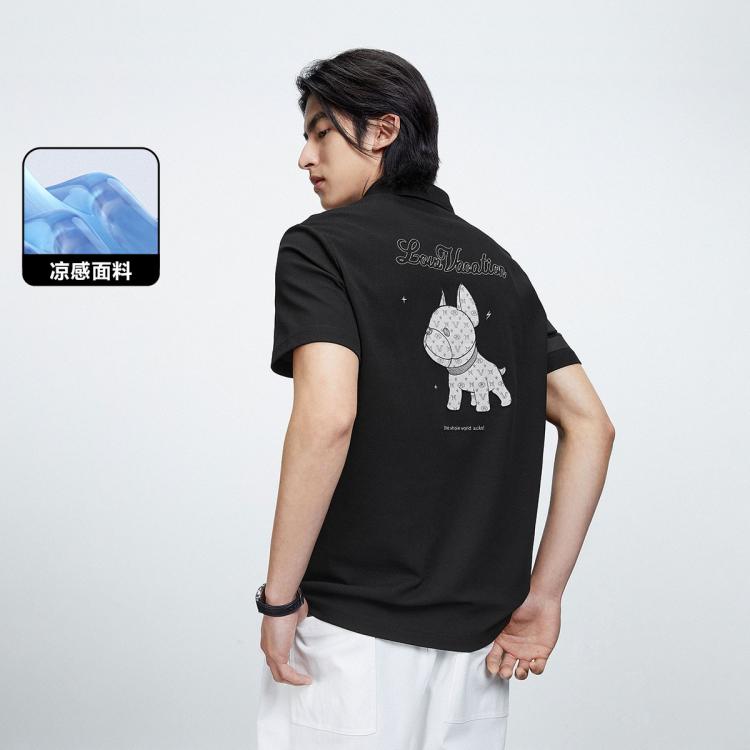 太平鸟 男装2024夏款刺绣贴布男士休闲男式Polo衫 69元