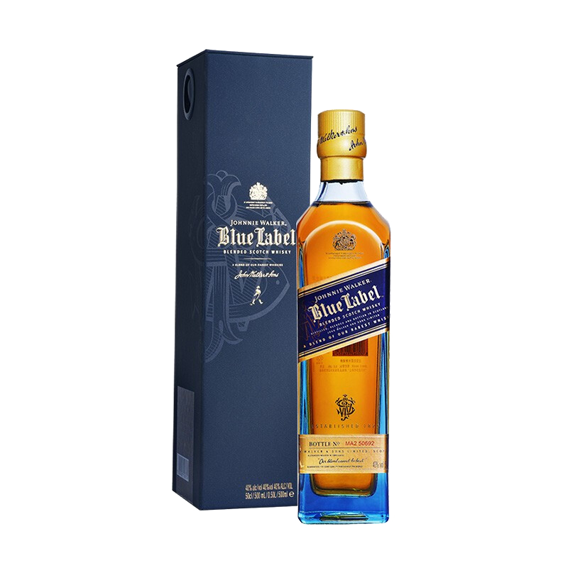 PLUS会员：Johnnie Walker 尊尼获加 蓝方蓝牌 苏格兰调和威士忌 500ml 礼盒装 740.0