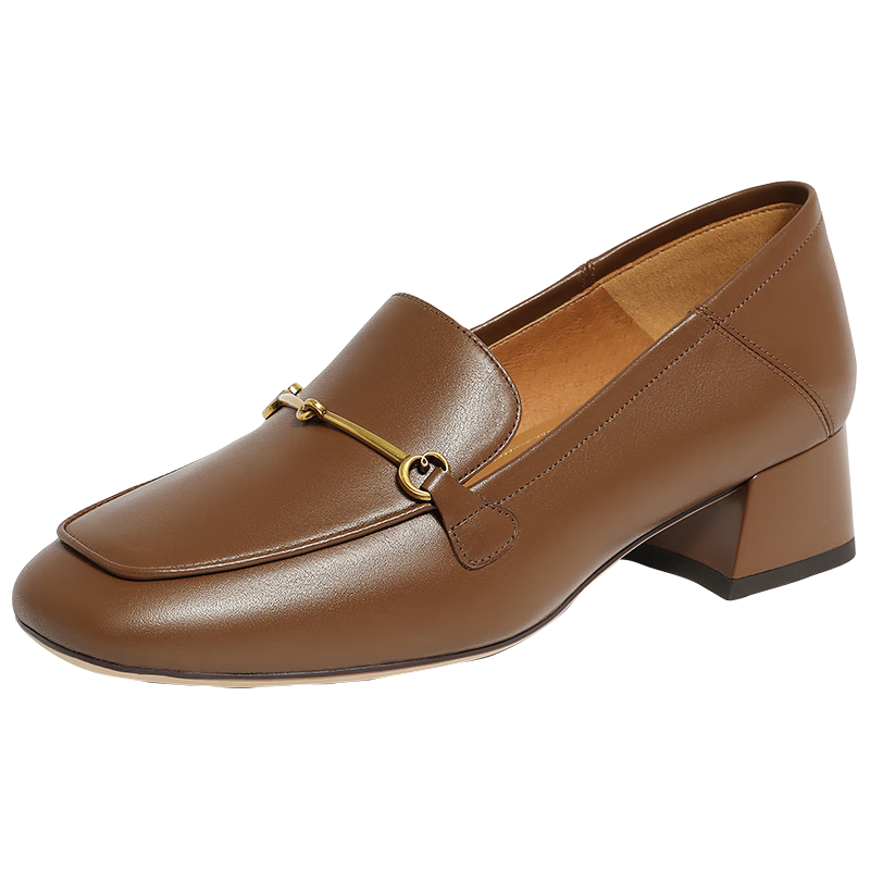 百丽 92系列马衔扣通勤乐福鞋女2024春季时尚单鞋BZ521AA4 棕色 35 499元