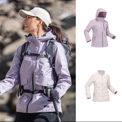 PLUS会员：decathlon 迪卡侬 三合一冲锋衣 户外登山夹克 羽绒内胆 男女同款浆