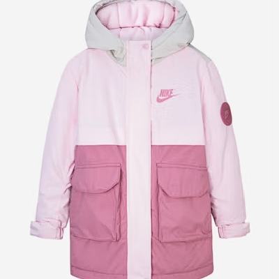 NIKE 耐克 女童中长款保暖棉服 大口袋连帽 255.81元包邮（需用券）