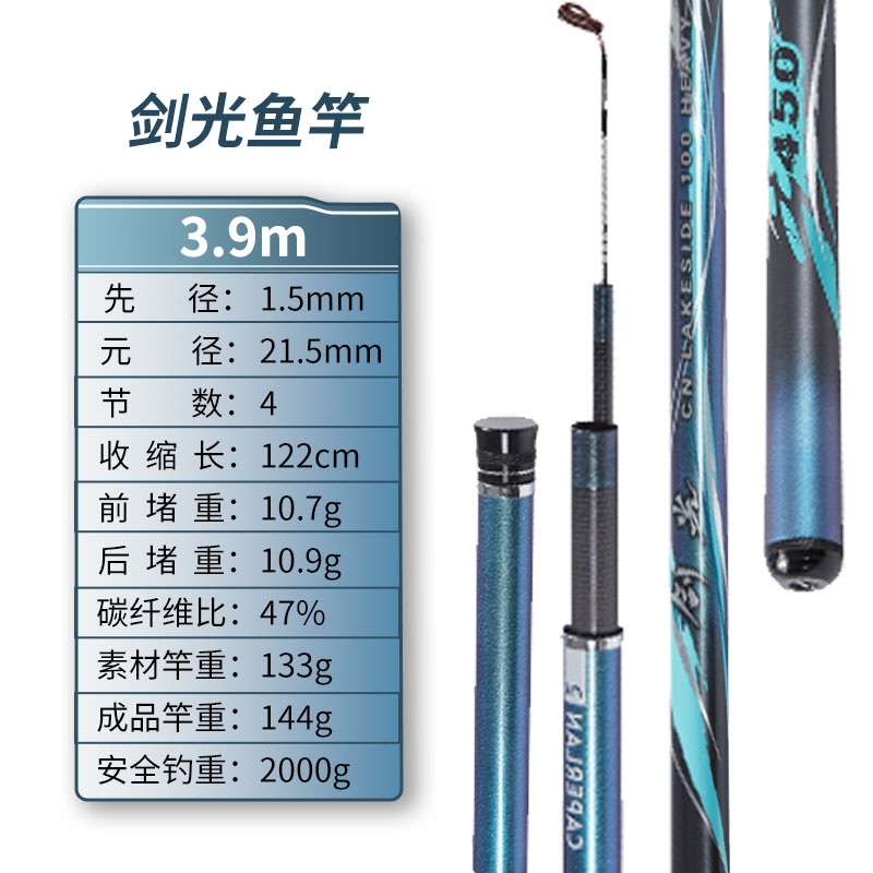 DECATHLON 迪卡侬 剑光 鱼竿 3.9米 8650123 59.9元