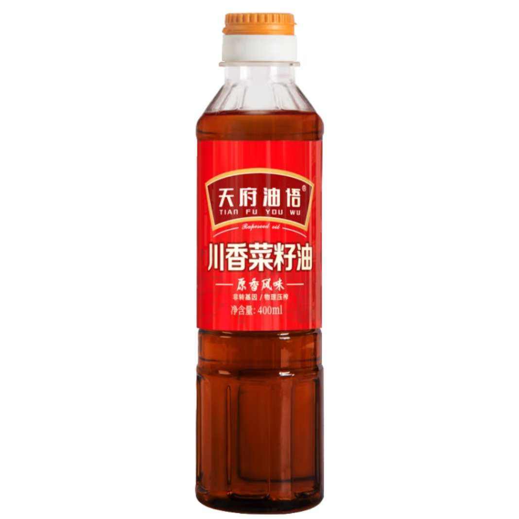 双11狂欢：天府油悟 川香菜籽油400ml 1.71元包邮