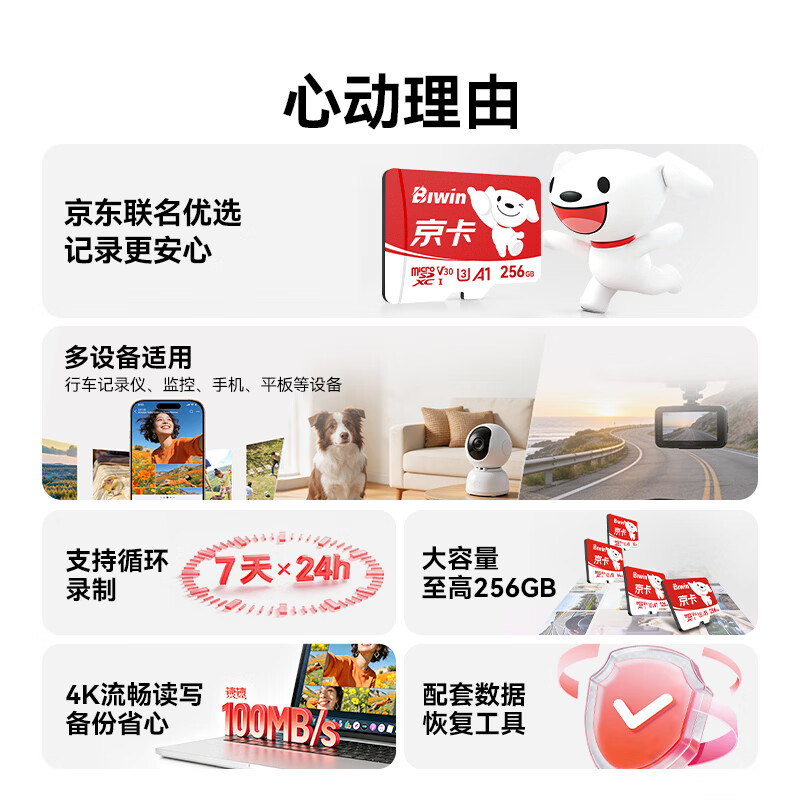 佰维 BJ100 100MB/s读速 256GB MicroSD存储卡 139.9元 - 线报酷