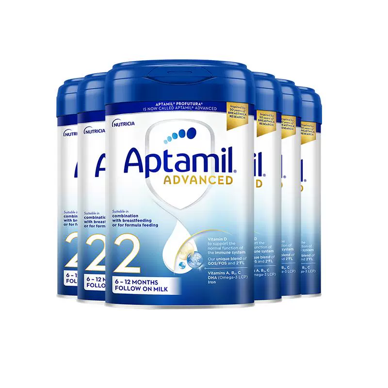 Aptamil 爱他美 白金版 婴儿奶粉 2段800g*6罐 ￥1309