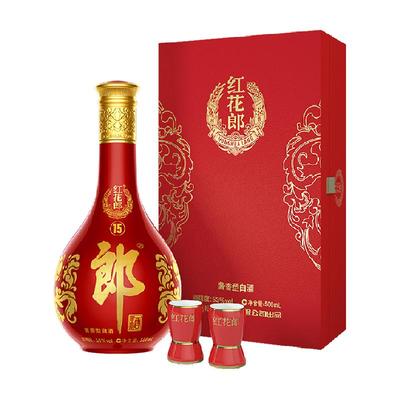 郎酒53度红花郎15单瓶装500ml 376.3元