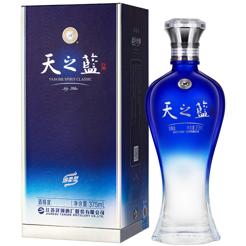 PLUS会员：洋河 天之蓝42度375mL 绵柔白酒 185.51元（需领券）包邮