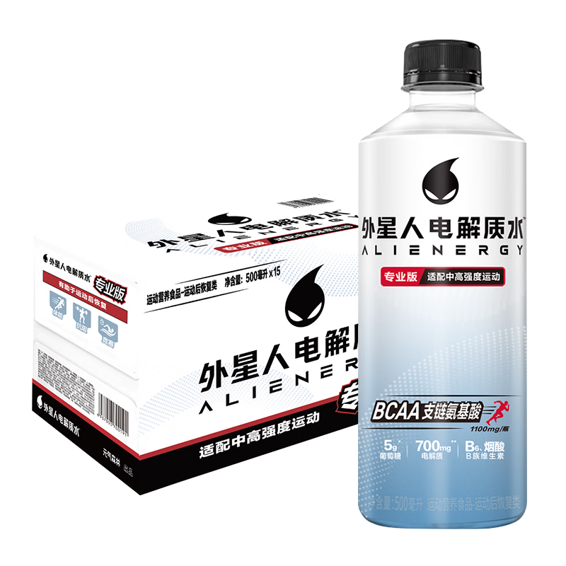 PLUS会员：外星人 电解质水 500mL*15瓶 整箱装 *2件 109.5元（合54.75元/件）